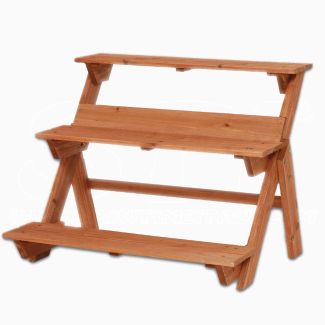 Ladder crisol del plantador de madera 3 Niveles