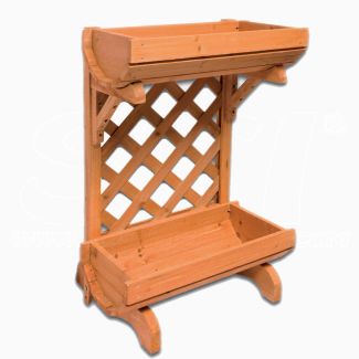 Pot Maceta de rejilla de madera 50x37x77 doble cuna