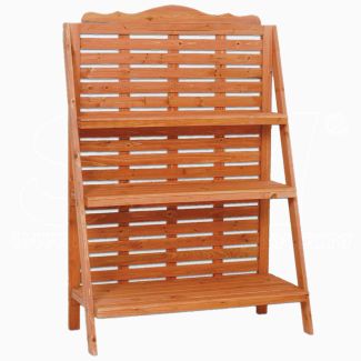 Portavaso Jardinera de madera enrejada 3 estantes 95x42x135