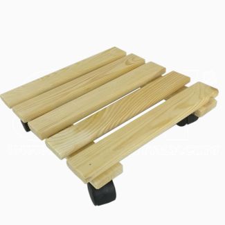 Platillo con ruedas cuadrado 30x30 cm Madera Europea impregnada jardín balcón