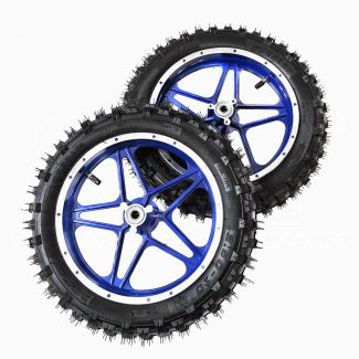 Set Llantas Completas Goma Del+Tras Minicross 10x2.5 + Cámaras De Aire 10' x2.5 STI