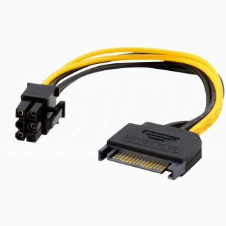 Cable GPU de SATA a 6 pin PCIE GPU