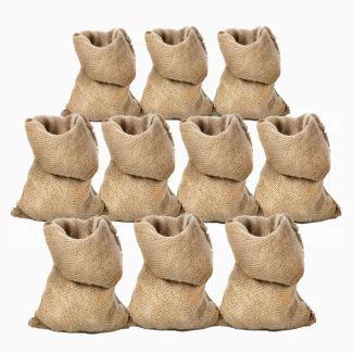 Sacos de yute 45x80 neutro natural 10 piezas para frutas, verduras, cereales, decoración, artículos de regalo, sacos de arena, protección de plantas en invierno