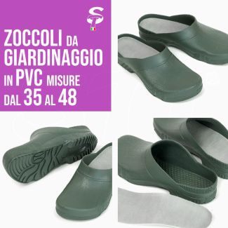 Zuecos de jardinería Zueco de PVC tallas 35-48 Zueco color verde Zapatillas jardín bricolaje