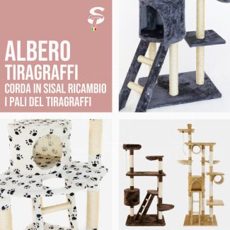 Albero Tiragraffi per Gatti parco giochi palestra gatto vari modelli e misure