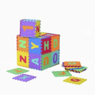 Tappeto Puzzle Eva lettere e numeri Tappetino Gioco bambini set 30x30 36pcs TOP sp.1cm