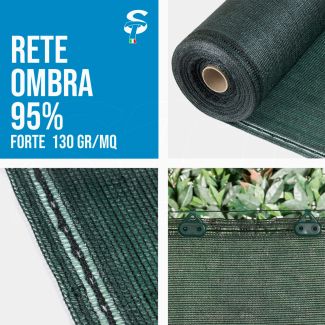 Rete Ombreggiante Pesante Ombra telo Verde giardino + 95% H.100/400cm Frangisole