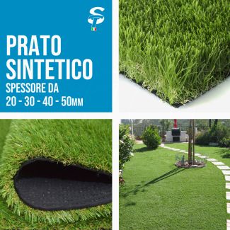 Prato sintetico calpestabile finta erba tappeto manto giardino 4 colori 20 30 40 50mm 