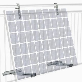 Kit di montaggio Pannello Fotovoltaico a Balcone Supporto Staffa per fissaggio di un Pannello Solare alla Ringhiera del Balcone Regolabile 0° e 10°-30°