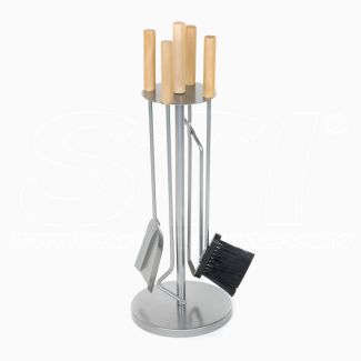 Servitore Camino accessori Caminetto 4pz Legno H71