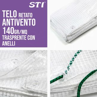 Telo bianco occhiellato retinato antivento antistrappo anti uv varie misure