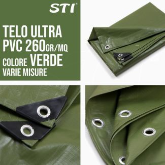 Telo PVC ULTRA occhiellato copertura impermeabile esterni Verde varie misure Top