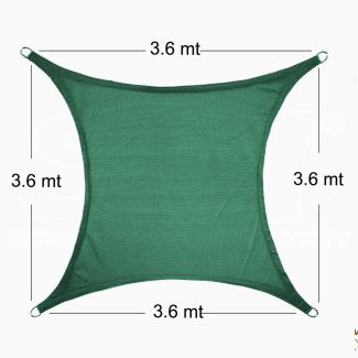 Vela Parasole Ombreggiante Quadrata 3.6x3.6 mt Verde