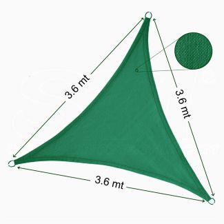 Vela Parasole Ombreggiante Triangolare 3.6x3.6x3.6 mt Verde