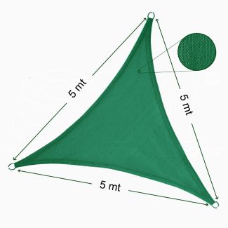 Vela Parasole Ombreggiante Triangolare 5x5x5 mt Verde