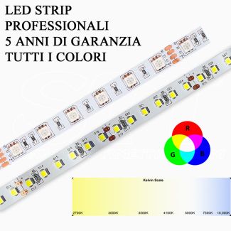 Striscia LED strip RGB Calda Naturale Fredda alta potenza e luminosità