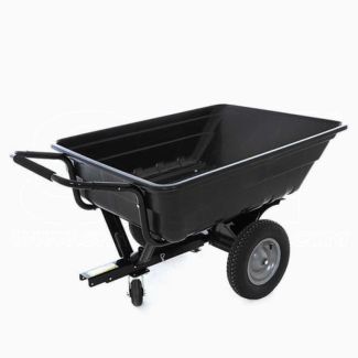 STI Carrello Trainato per trattore trattorino con vasca in Polipropilene rinforzata 250lt portata 300kg ruote 4.00-8”