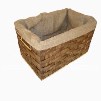 Cesta Portalegna Fodera Juta Riviste con Manici Garden Intrecciata 60x42x36cm