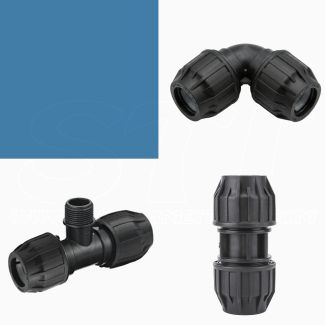 Connettori a Compressione PN16 da 20 25 32 per tubi fino a PE100