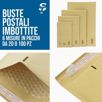 Buste Postali Imbottite Ecologiche chiusura adesiva. Buste spedizione con protezione oggetti documenti STIm@il