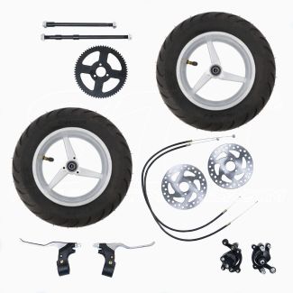 Set Gomma Ant+Post Minimoto Motard +cerchi+freni+dischi+leve+cavi Completo