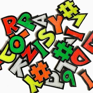 Lettere Numeri e caratteri in Pelle mini h.35mm per tuta da cucire o incollare a tute moto