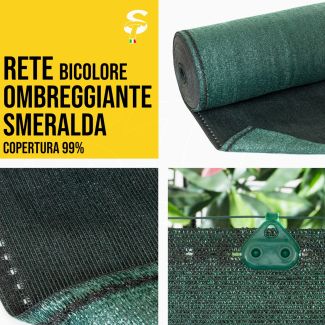 Rete Ombreggiante Frangivista Ombra Smeralda Ultra Bicolore 99% Varie Misure STI