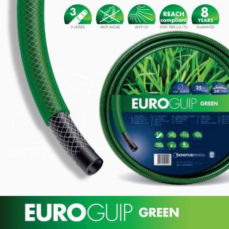 Tubo Acqua Irrigazione Giardino Prato 1/2”(13mm)x 15m rinforzato 3 strati Verde