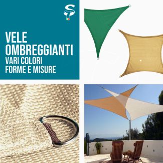 Vela Parasole Ombreggiante Quadrata Triangolare varie misure e colori top STI