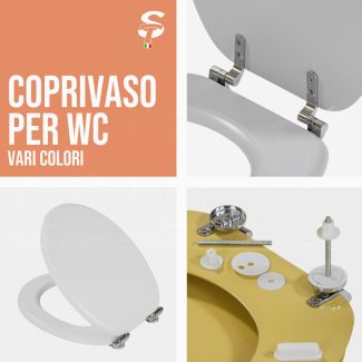 Coprivaso bagno sedile universale WC in Masonite MDF sanitari Vari Colori