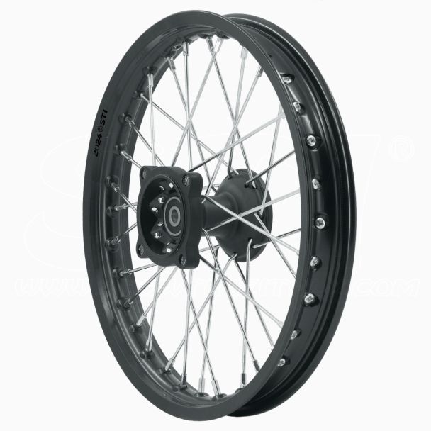 STI Cerchio Anteriore Acciaio e Alluminio 14" Canale 1,40" cuscinetto Ø12mm Colore Nero