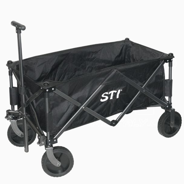 Carrello a Mano pieghevole a Ombrello  Tipo 2 da trasporto giardino spiaggia ruote in PVC 2 tasche a rete  portata fino a 100kg misure 90x50x100 con cover