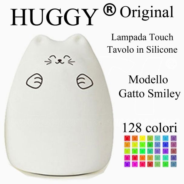 Terapia Huggy Gato sonriente LED multi color recargable noche Niños Luz