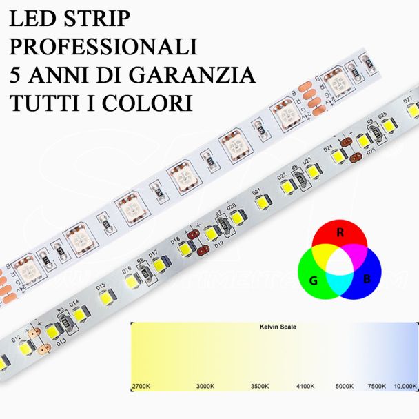 Striscia LED strip RGB Calda Naturale Fredda alta potenza e luminosità