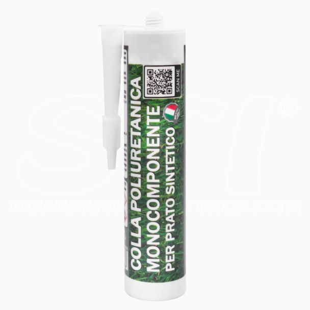 Colla Poliuretanica Monocomponente per Prato Sintetico 310ml cartuccia in tubo per pistola per giunzione e fissaggio perimetro STI