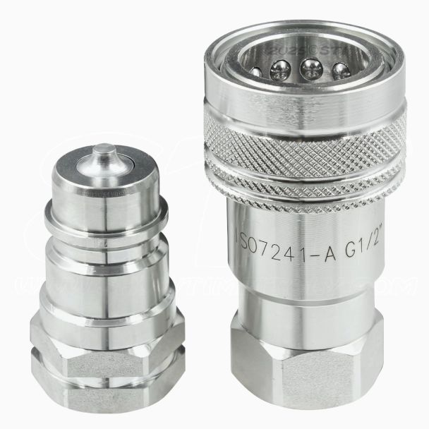 STI accoppiatore idraulico 1/2” G BSP Attacco Innesto Rapido Sgancio Rapido acciaio zincato al carbonio ISO7241-A