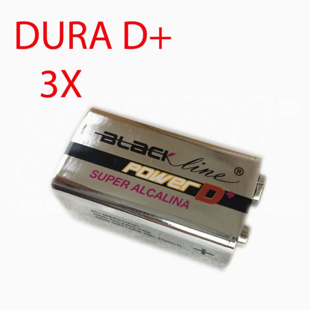 Pila Batteria Transistor 9v 6LR61 Super Alcalina durata 3x POWER D+