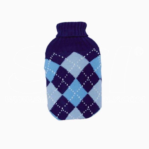Copri Borsa Acqua Calda 2LT Tessuto Capiente Regalo Originale Celeste/Blu