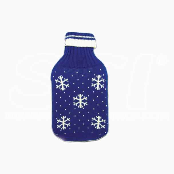 Copri Borsa Acqua Calda 2LT Tessuto Capiente Regalo Originale Fiocco Blu