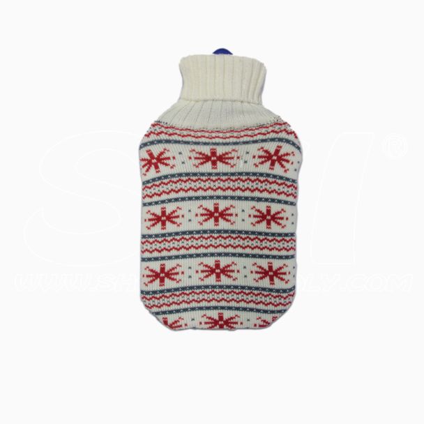 Copri Borsa Acqua Calda 2LT Tessuto Capiente Regalo Originale Rosso/Blu/Bianco