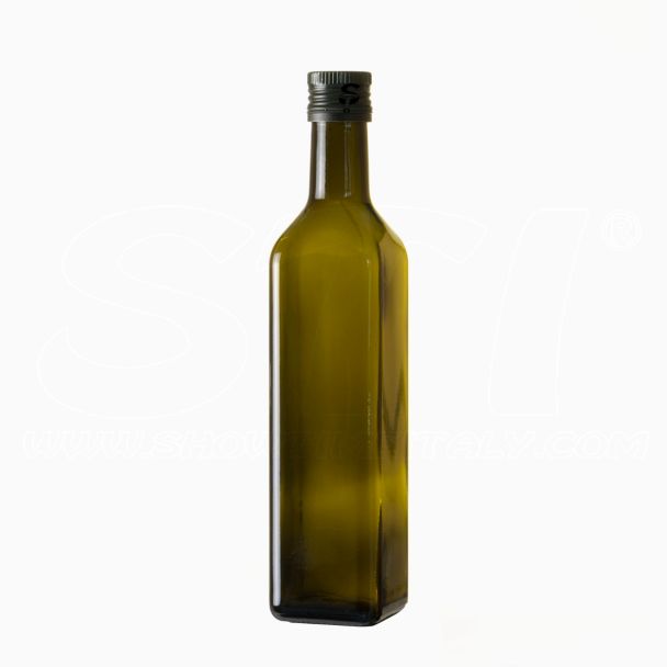Bottiglia Marasca 0.5 Lt per olio in vetro con tappo verde o oro