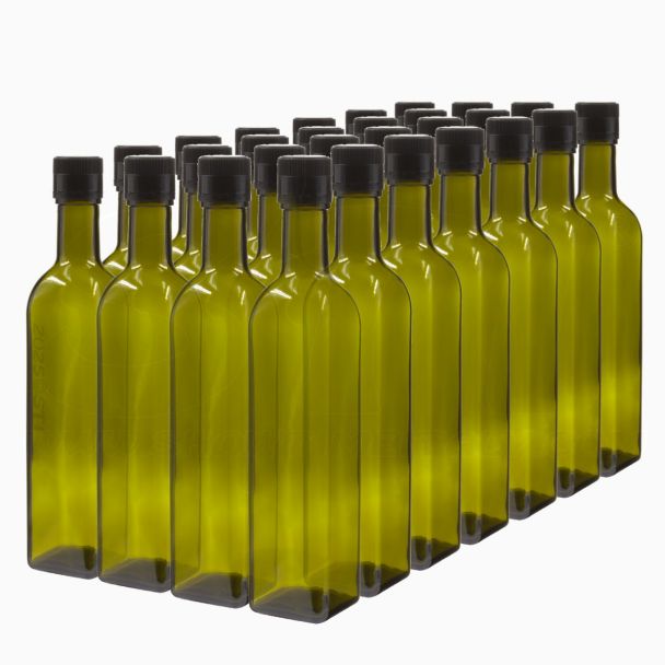 Offerta 28 pezzi Bottiglia Marasca 0.5 Lt per olio in vetro con tappo STI