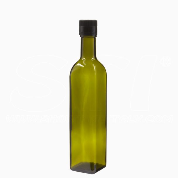 Bottiglia Marasca 0.5 Lt per olio in vetro con tappo verde o oro