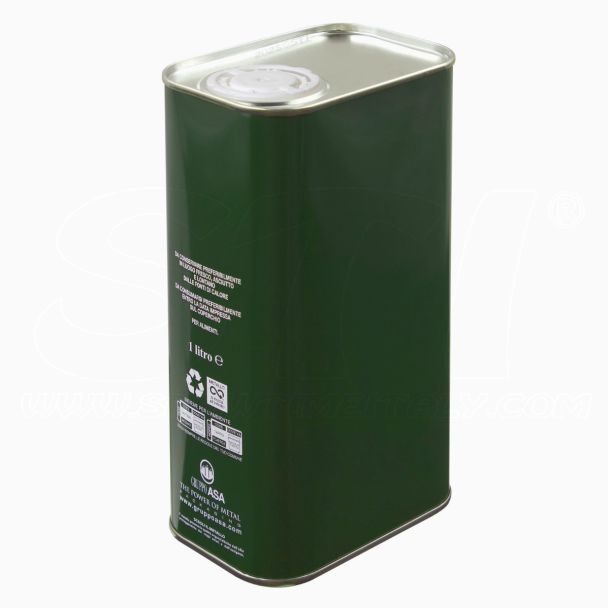 Latta Rettangolare Lt 1 h 178mm per olio con tappo stagna tanica