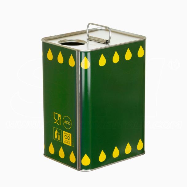 Latta Rettangolare Lt 3 h 260mm per olio con tappo stagna tanica