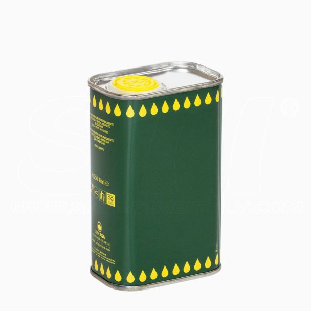 Latta Rettangolare 250ml h.110mm per olio con tappo stagna tanica STI