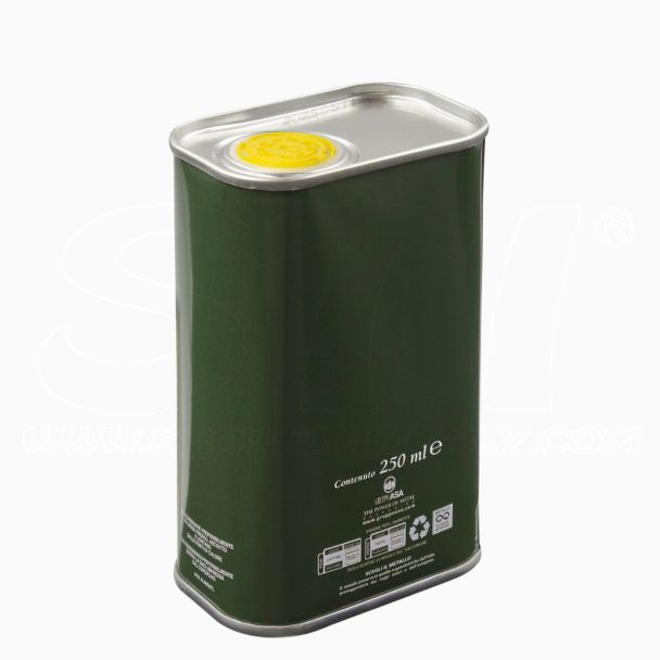 Latta Rettangolare 250ml h.110mm per olio con tappo stagna tanica STI