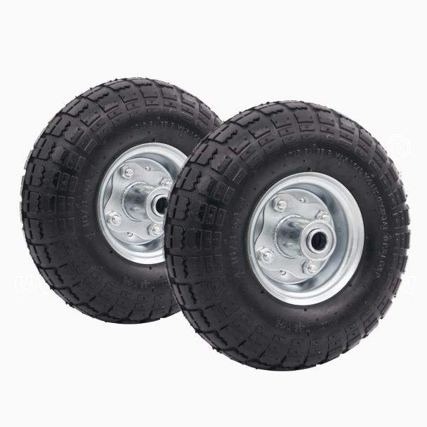 2 x Ruote Pneumatiche Coppia per Carrello Porta Pacchi porta casse diametro 4.10/3.50-4 260x85 asse 16mm fino 136kg