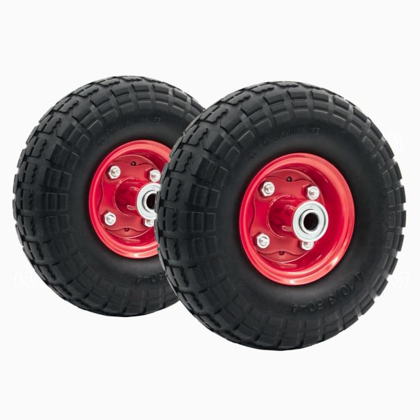 2 x Ruote Piena Antiforatura per Carrello Porta Pacchi porta casse diametro 4.10/3.50-4 260x85