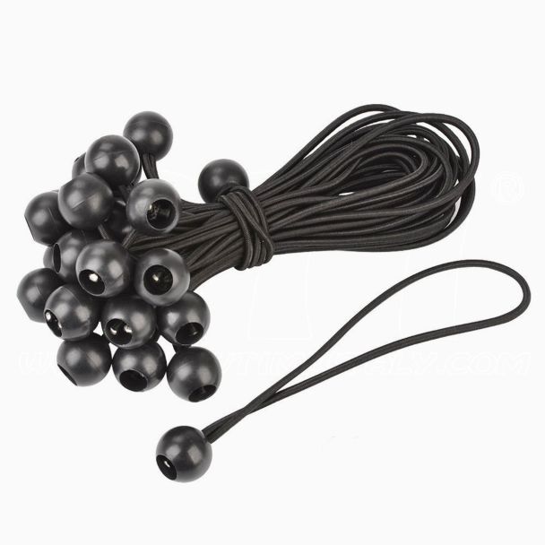 Elastici 10 pz con sfera Nero 300mm fissaggio tende teloni cartelli alta qualità